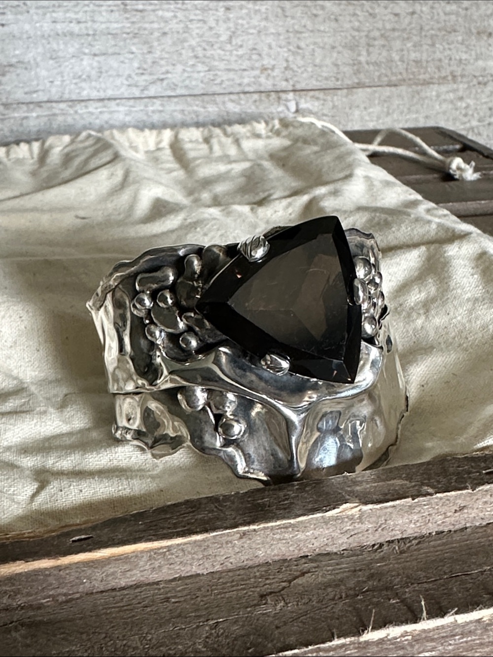 Donald Marksz signed marked great shape rare solid stamped sterling silver cuff